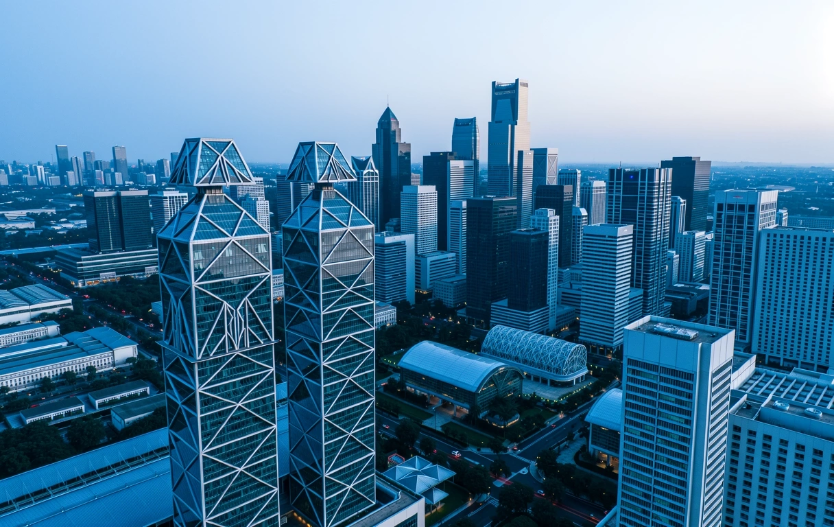 Singapore financial district skyline